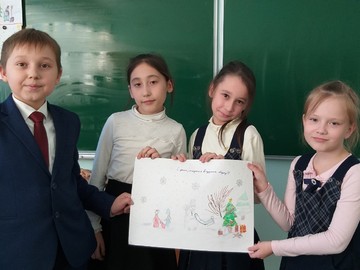 Ученики 3В класса поздравили Деда Мороза с днем рождения : Фото №