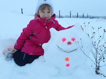 Ребята из 2П класса провели конкурс «Снежные фантазии» на лучшую фигуру из снега : Фото №